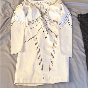 Bebe Boatneck Studded LS DRS